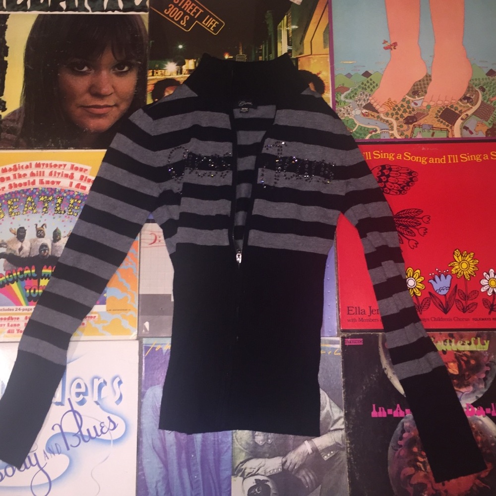 GUESS JEANS KNITTED ZIP UP JACKET